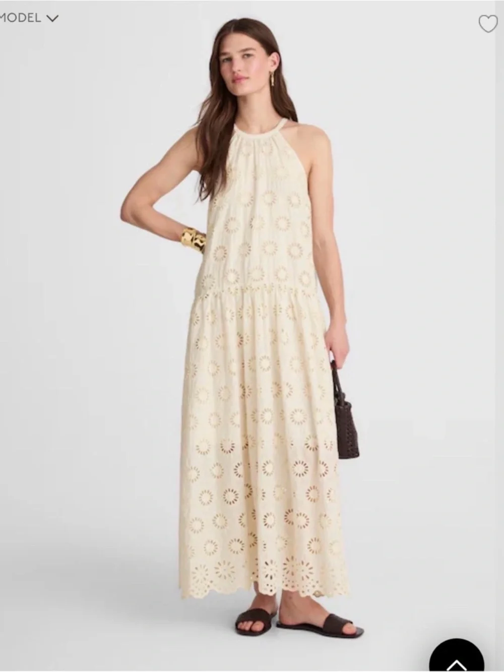 Madewell Eyelet Drop waist Maxi Dress | Size Medium - Picture 1 of 8